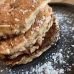 Pancakes de flocons d'avoine vue de dessus
